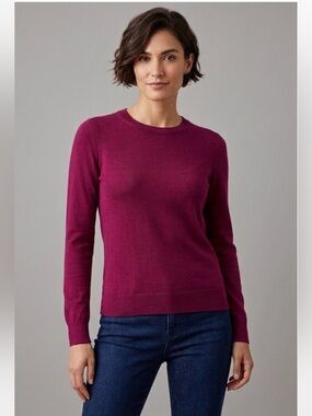 Banana Republic Women 100% Merino Wool Sweater Long Sleeve Burgundy Size S